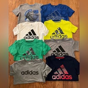 HUGE lot of boys Adidas short-sleeved athletic shirts, sz Lg (14-16)